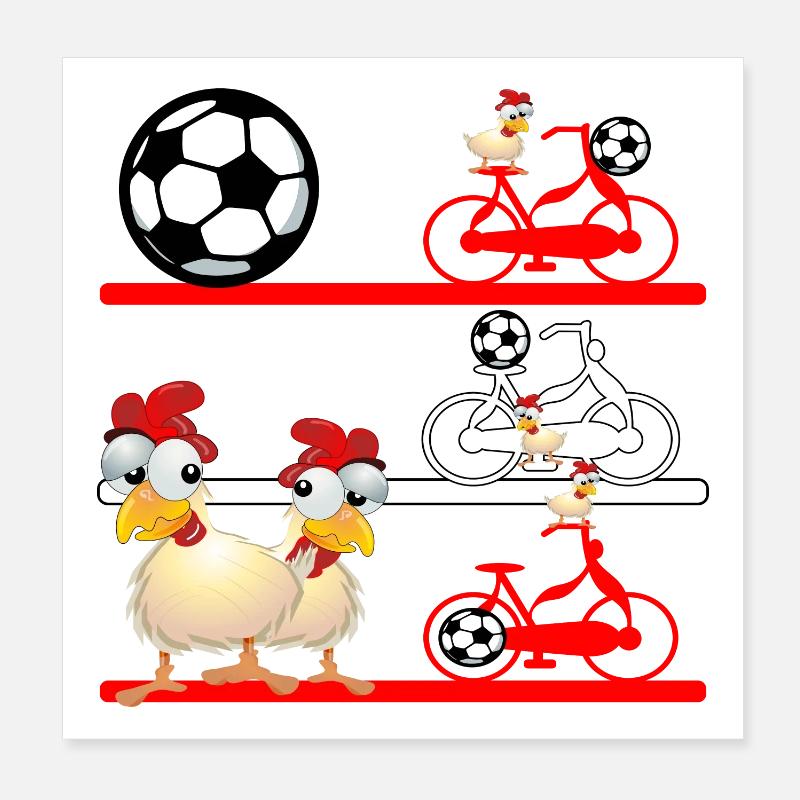 AUSTRIA Chickens Football Poster 8" x 8" (20x20 cm)