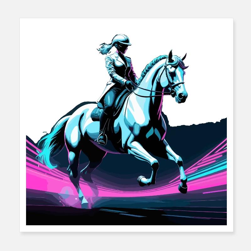 Dressage Équitation Cheval Dynamic Gift Poster 20 x 20 cm