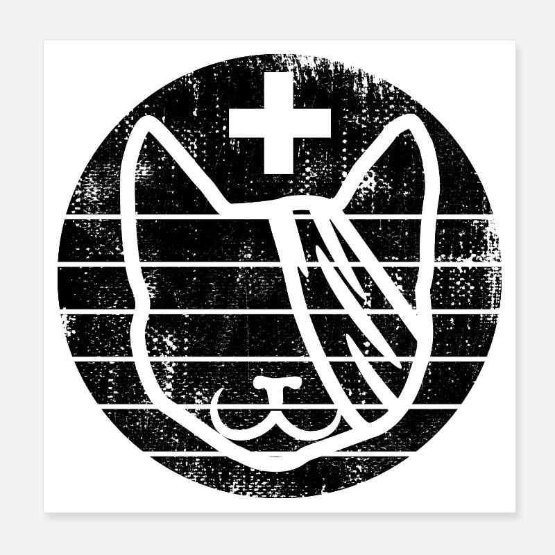 Veterinary Cat Poster 8" x 8" (20x20 cm)
