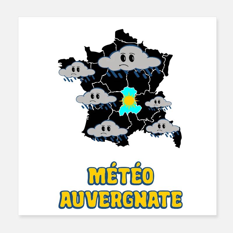 Auvergne weather Poster 8" x 8" (20x20 cm)