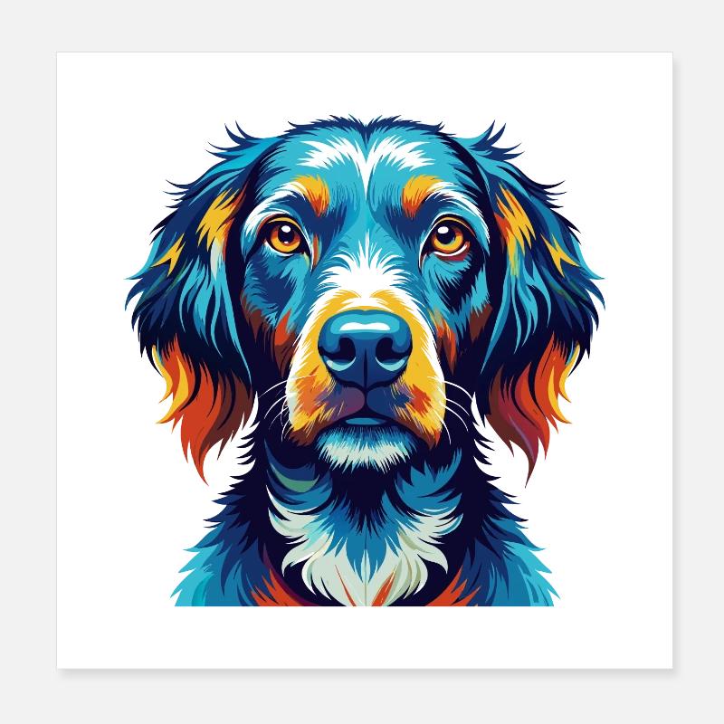 Pudelpointer Hunderasse Bunte Karikatur Kawaii Poster 20x20 cm