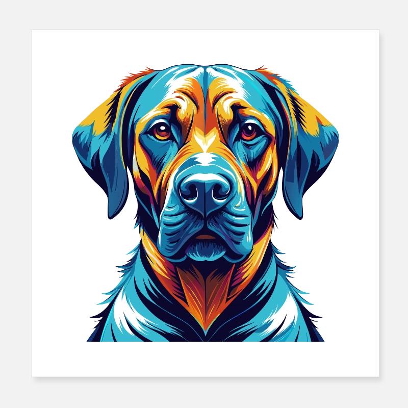 Rhodesian Ridgeback Hunderasse Karikatur Kawaii Poster 20x20 cm