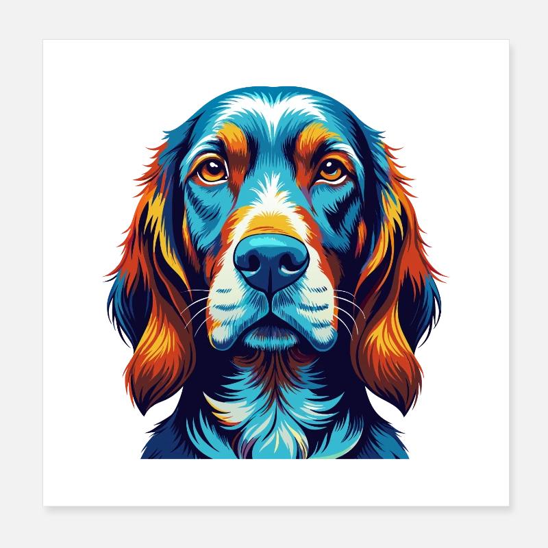Redbone Coonhound Hunderasse Karikatur Kawaii Poster 20x20 cm