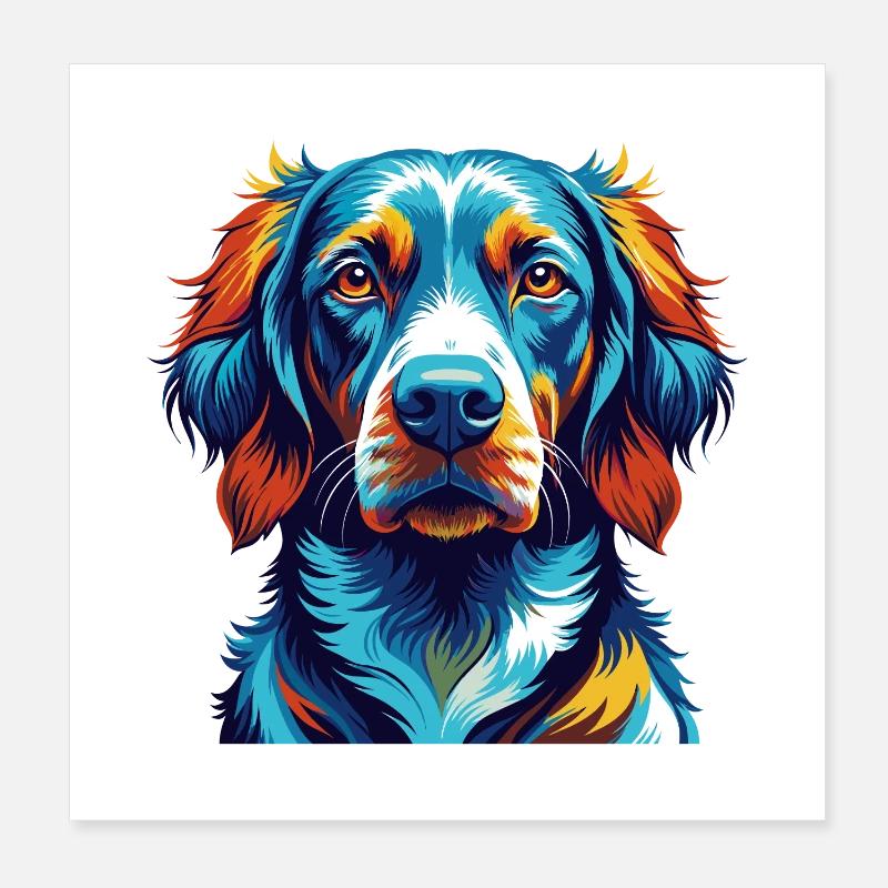 Polnische Jagdhunderasse Bunte Karikatur Kawaii Poster 20x20 cm