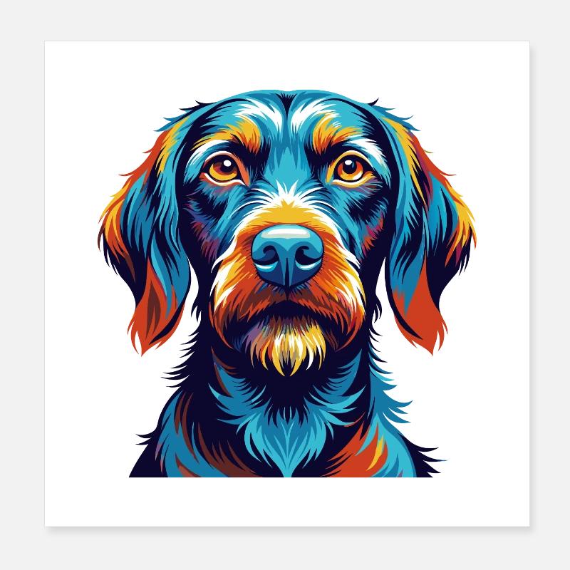 Drahthaarige Vizsla Hunderasse Karikatur Kawaii Poster 20x20 cm
