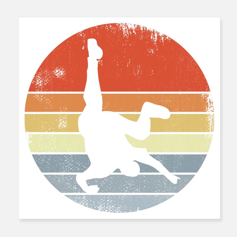 Breakdancer Dessin Look Vintage Poster 20 x 20 cm