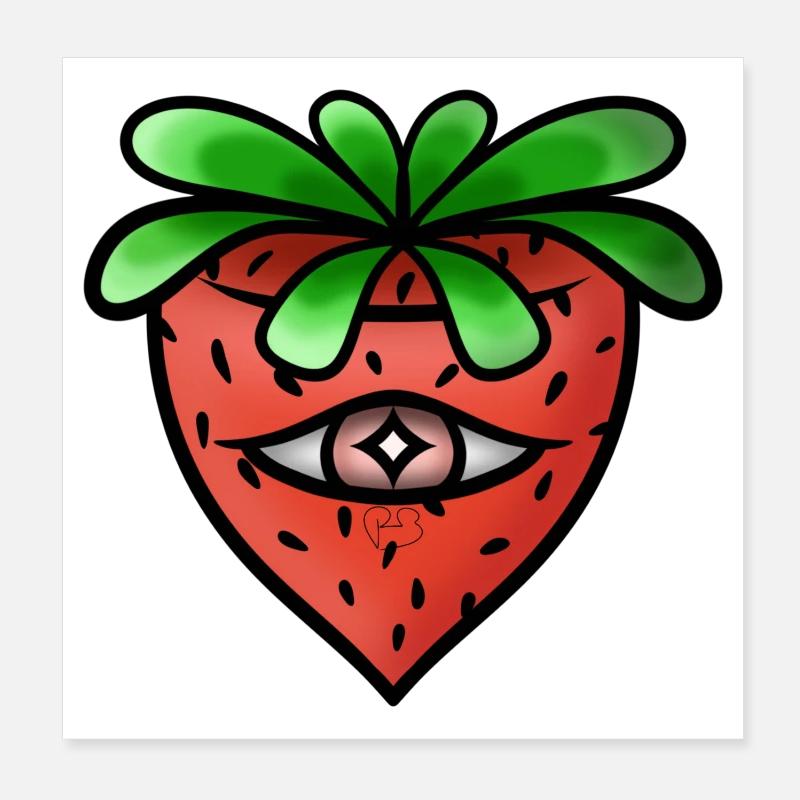 Fraise Maudite ! Poster 20 x 20 cm
