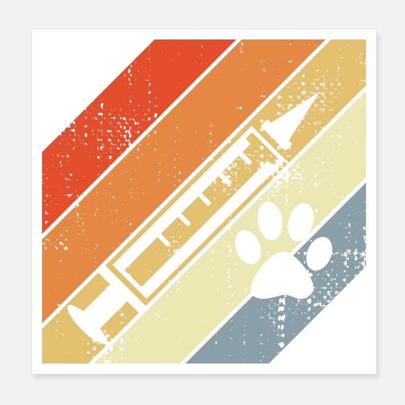 Retro Syringe Poster 8" x 8" (20x20 cm)