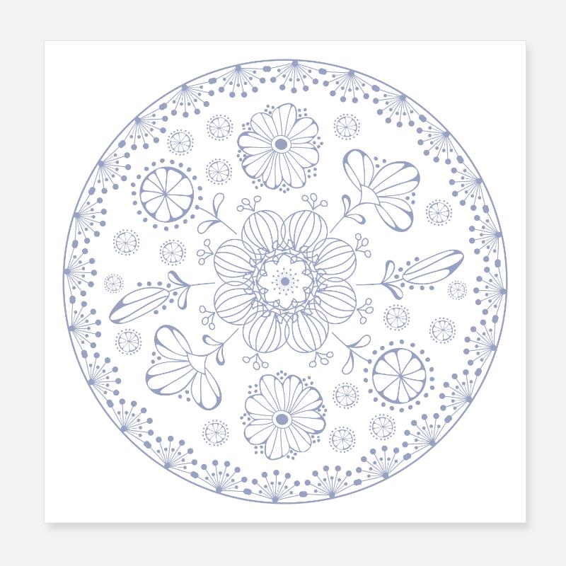 Blumenmuster Poster 20x20 cm