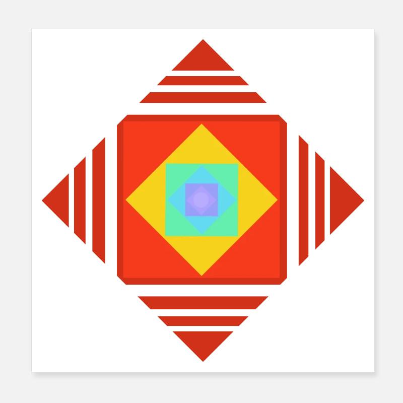 Play of colours and patterns Poster 8" x 8" (20x20 cm)