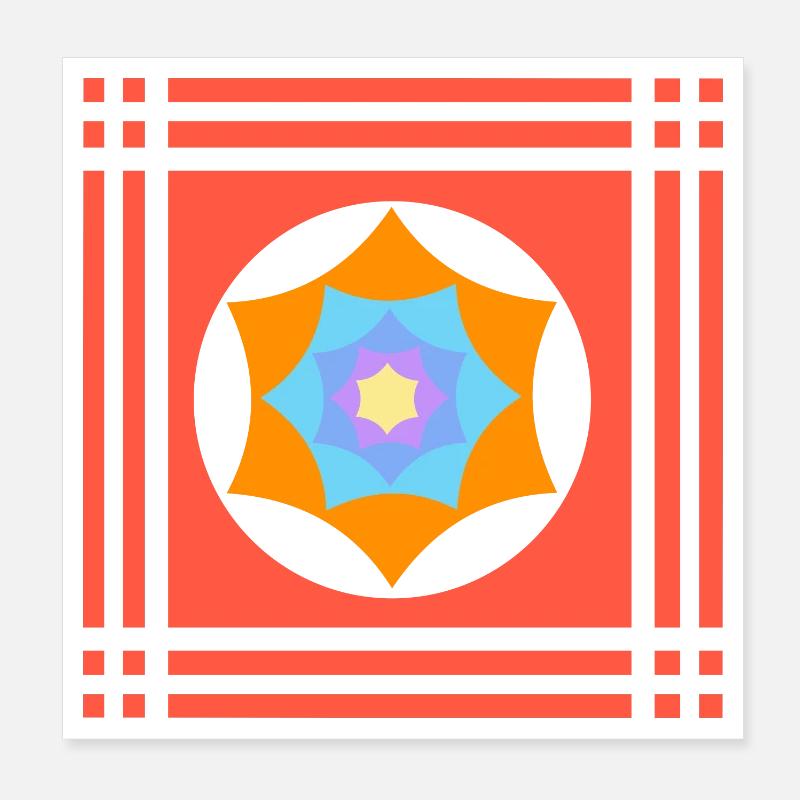 Farbenspiele mit Stern Poster 20x20 cm