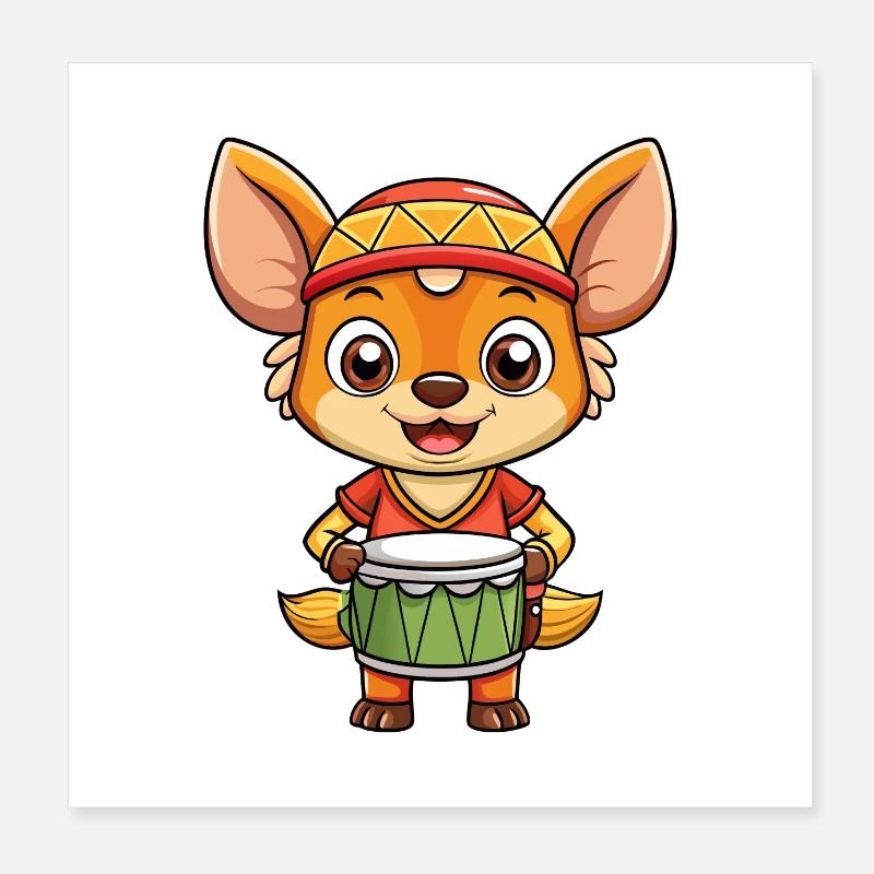 Bongo Cute Cartoon Character Kawaii Clipart Poster 8" x 8" (20x20 cm)