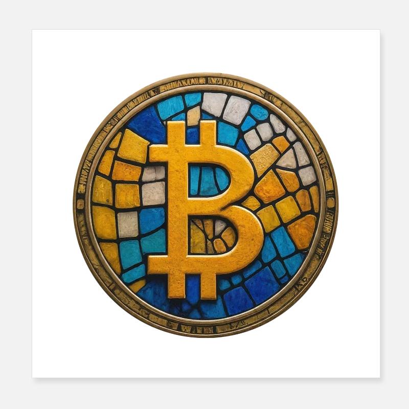 Mosaïque Bitcoin Poster 20 x 20 cm