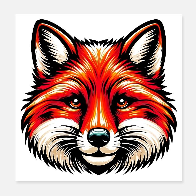 Renard Poster 20 x 20 cm