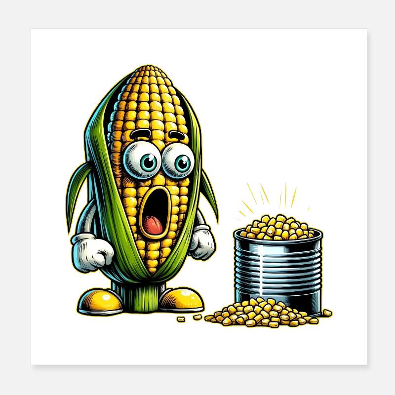 Funny corn design Poster 8" x 8" (20x20 cm)