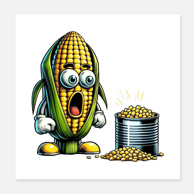 Funny corn design Poster 8" x 8" (20x20 cm)