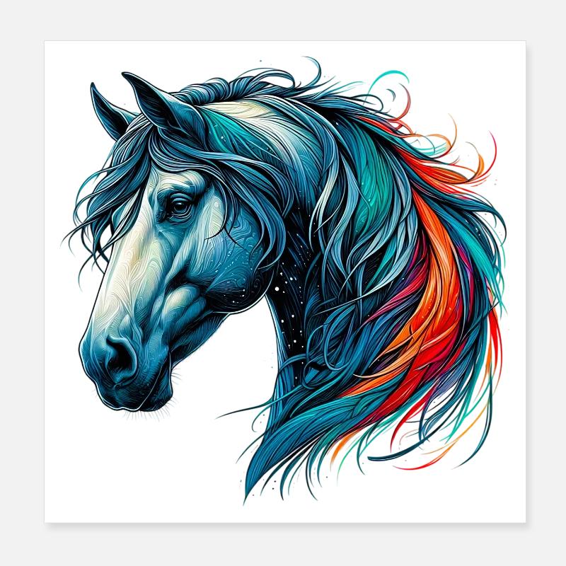 Cheval Poster 20 x 20 cm