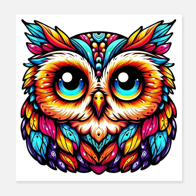 Hibou Poster 20 x 20 cm