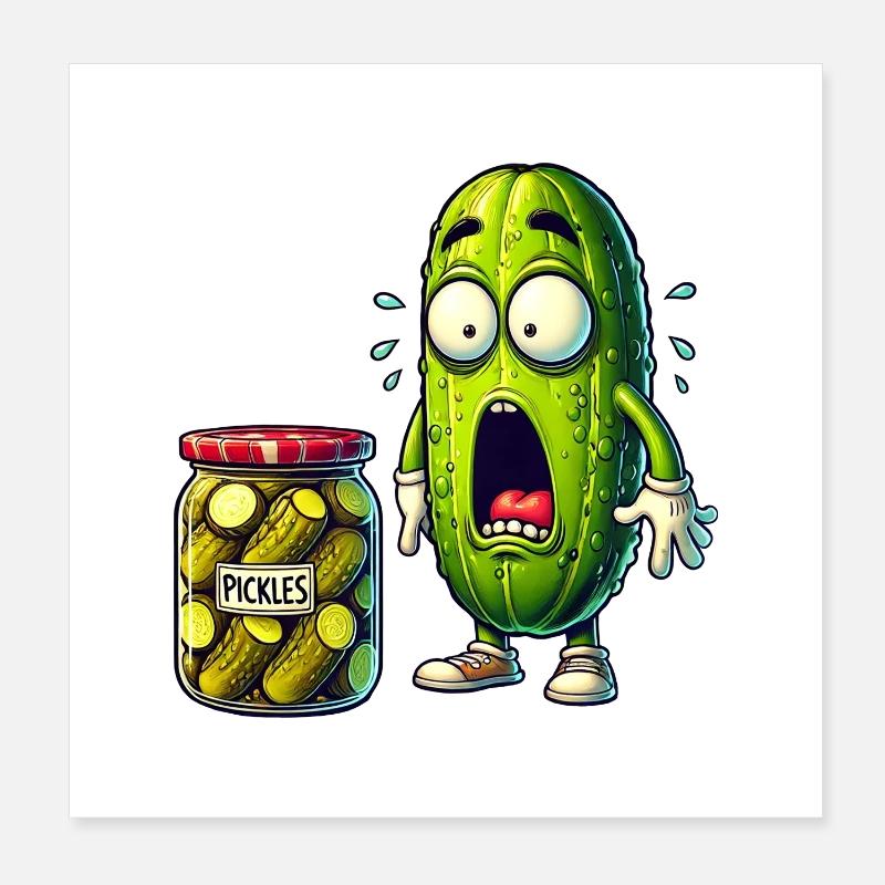 Funny cucumber design Poster 8" x 8" (20x20 cm)