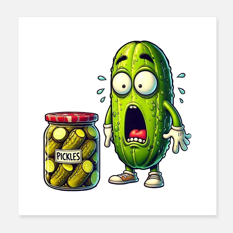 Motif de concombre amusant Poster 20 x 20 cm