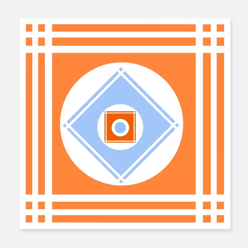 Geometriskt färgspel i en kvadrat Poster 20x20 cm