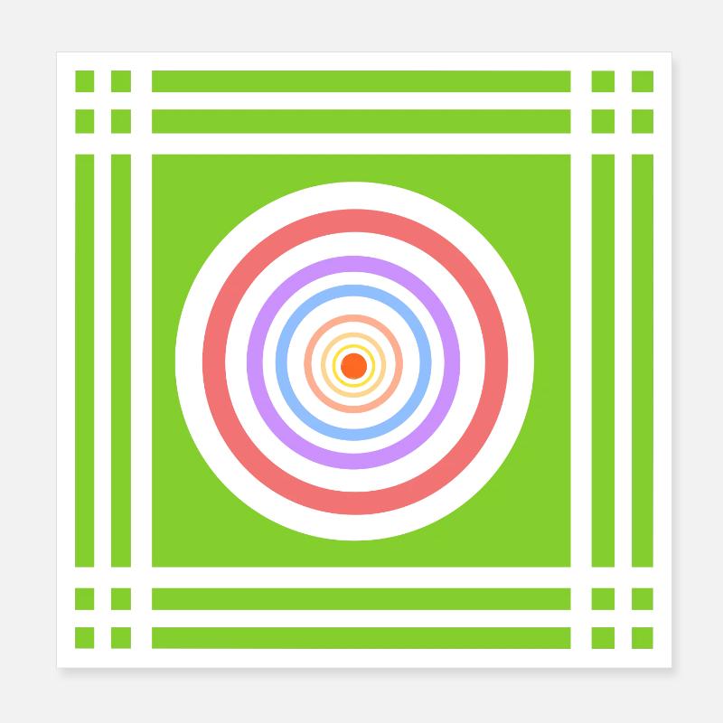 Jeu géométrique de couleurs dans la couleur Poster 20 x 20 cm
