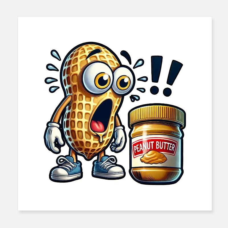 Funny peanut design Poster 8" x 8" (20x20 cm)