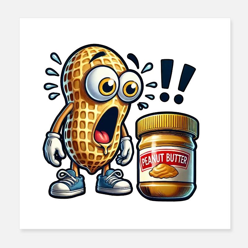 Funny peanut design Poster 8" x 8" (20x20 cm)