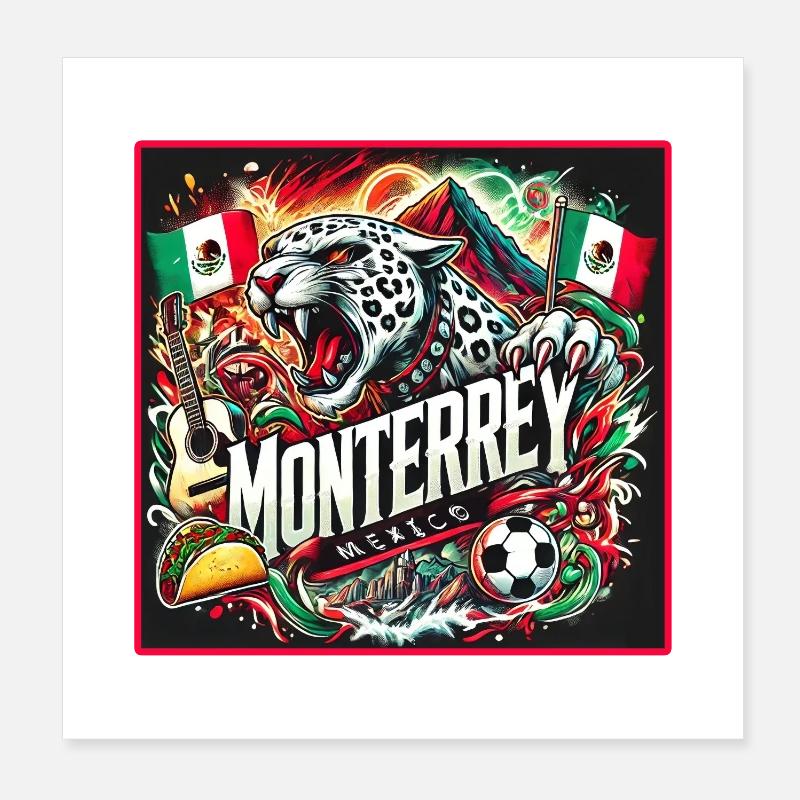 Monterrey Mexico Byer Design Poster 20x20 cm
