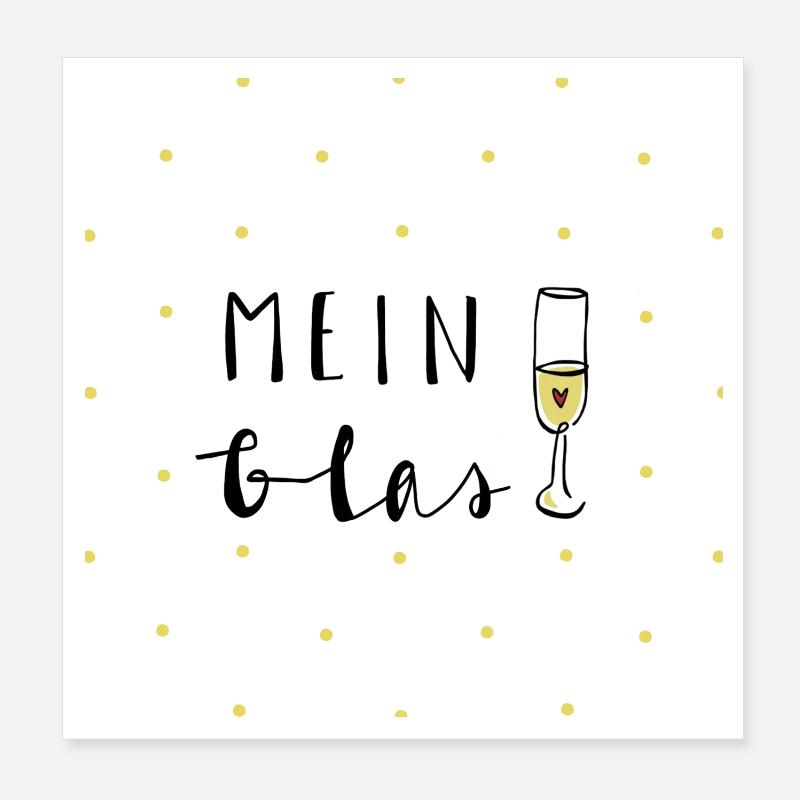 Mein Glas - Dein Glas Poster 20x20 cm