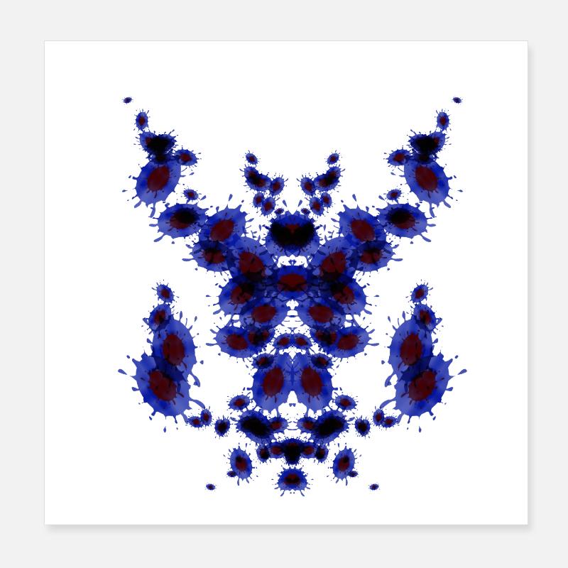 Pipe Echecs Bleu Poster 20 x 20 cm