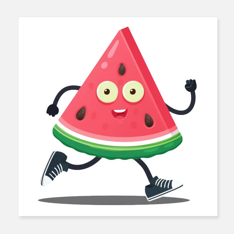Pastèque sport cartoon  Poster 20 x 20 cm