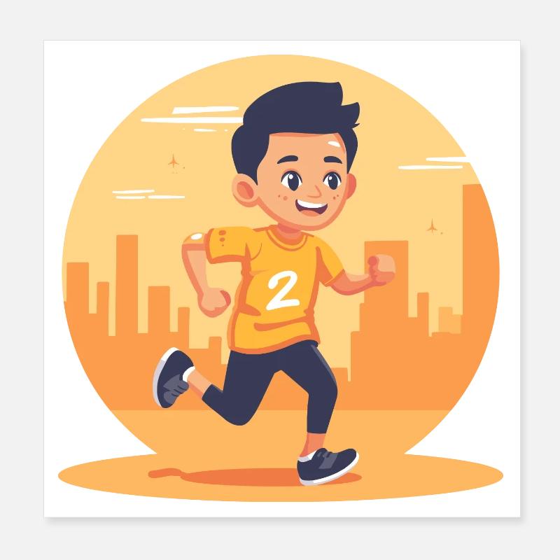 Marathon Boy Graphic Poster 8" x 8" (20x20 cm)