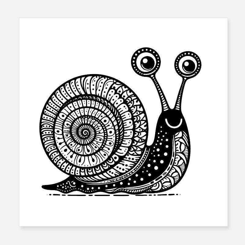 Snail's Pace: Langsame und stetige Zen-Kunst Poster 20x20 cm