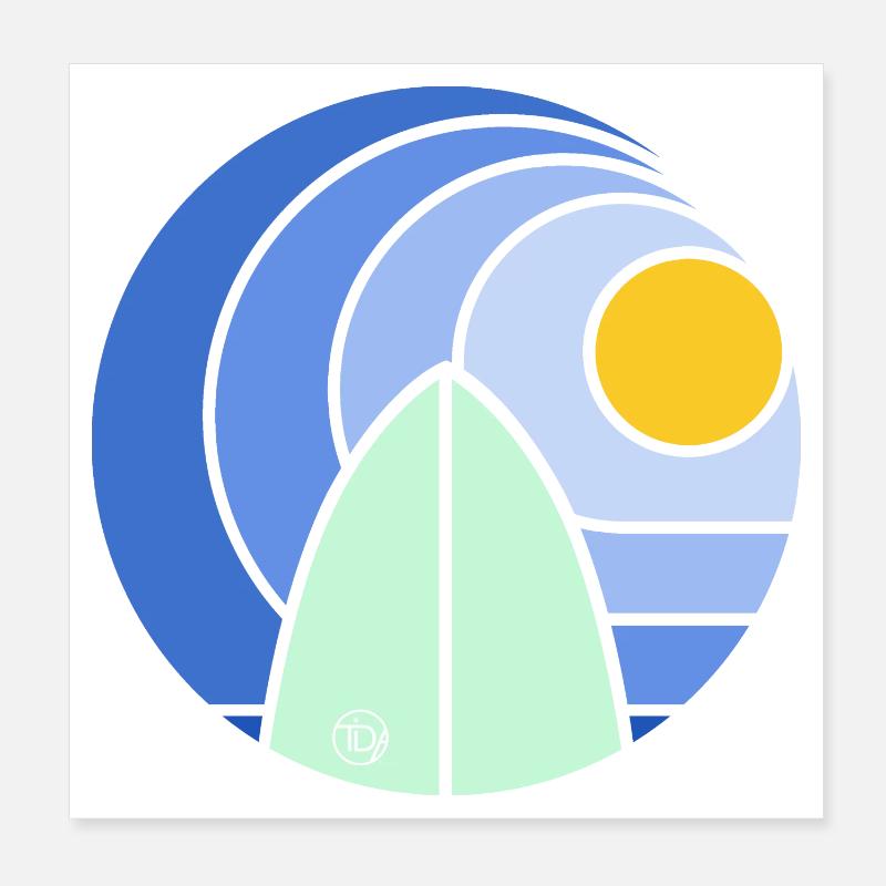 Surf Sundowner III (propre) Poster 20 x 20 cm