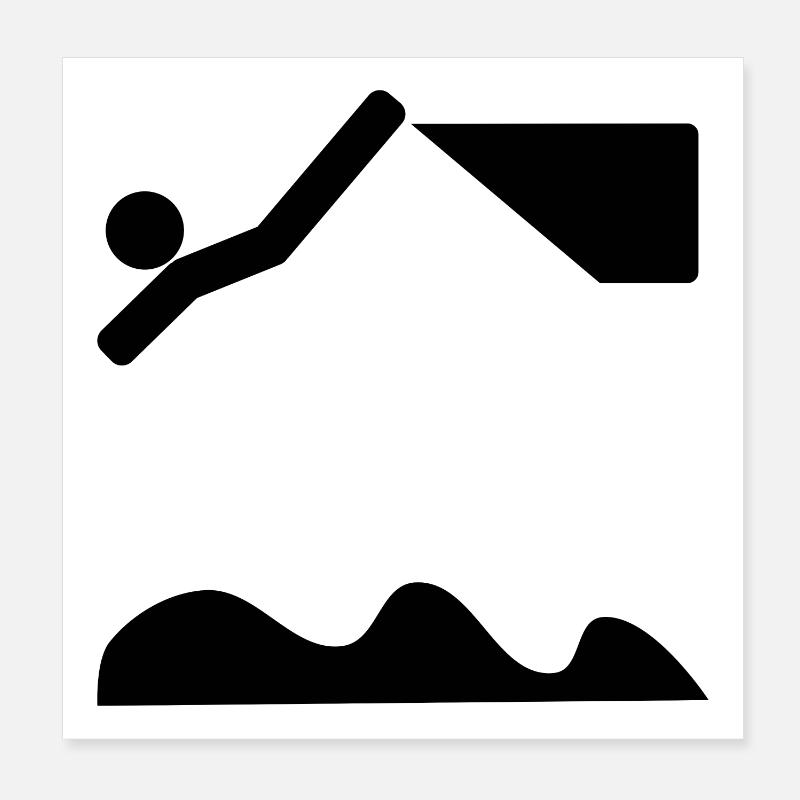 PLONGÉE PLONGÉE NATATION Poster 20 x 20 cm