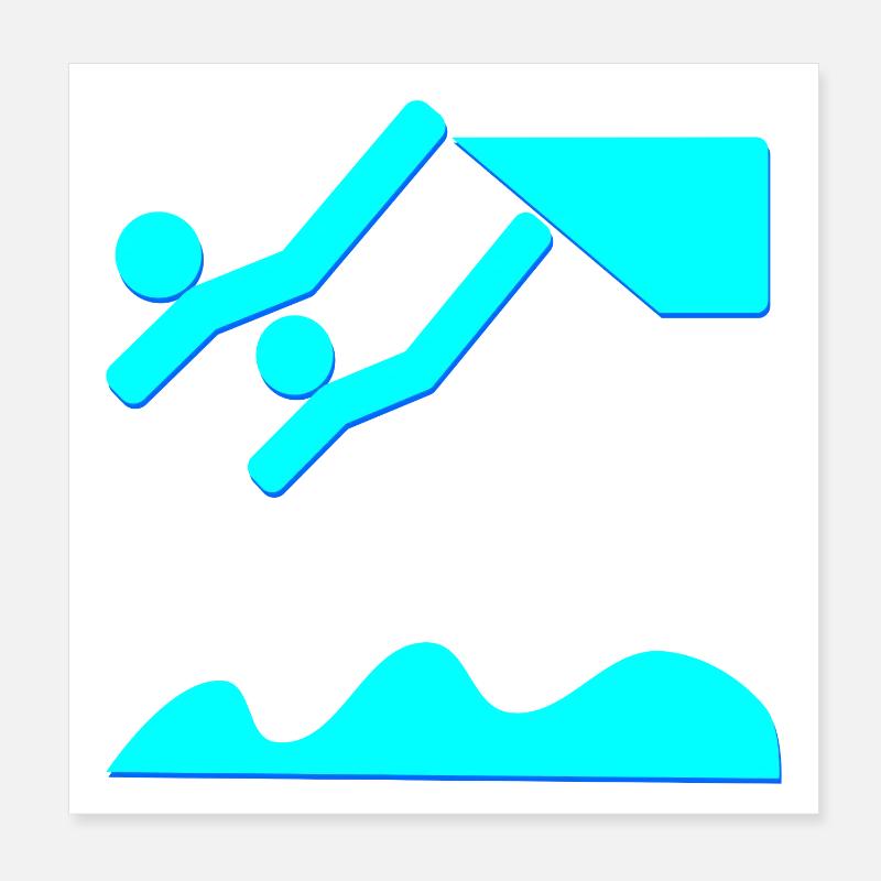 SYNCHRONSPRINGEN TURMSPRINGEN WASSERSPRINGEN Poster 20x20 cm