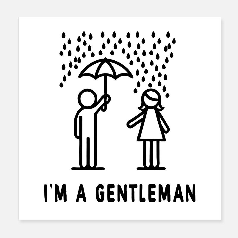 Ich bin ein Gentleman Poster 20x20 cm
