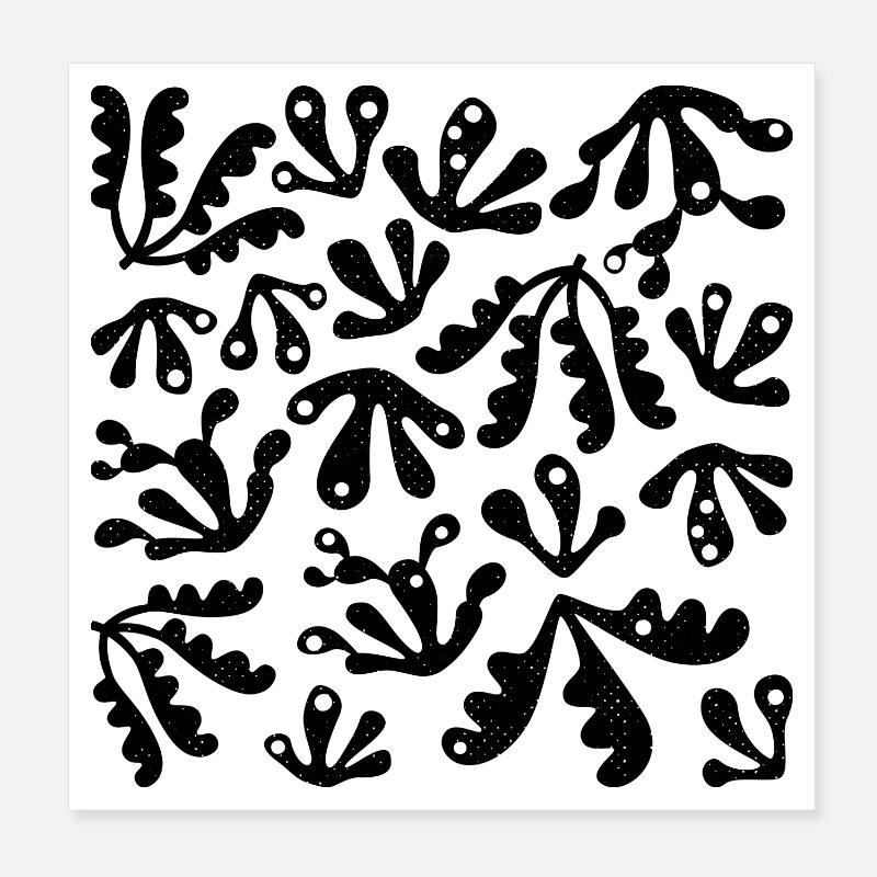 Abstrait Corail L Noir L Texture Grunge Subtile Poster 20 x 20 cm