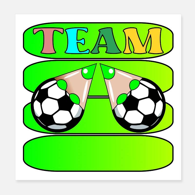 NOM DE L’ÉQUIPE DE FOOTBALL Poster 20 x 20 cm