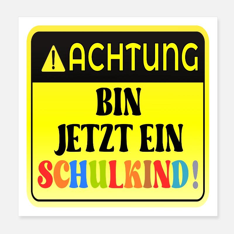 EINSCHULUNG SCHULKIND GRUNDSCHULE - Poster 20x20 cm - Weiß