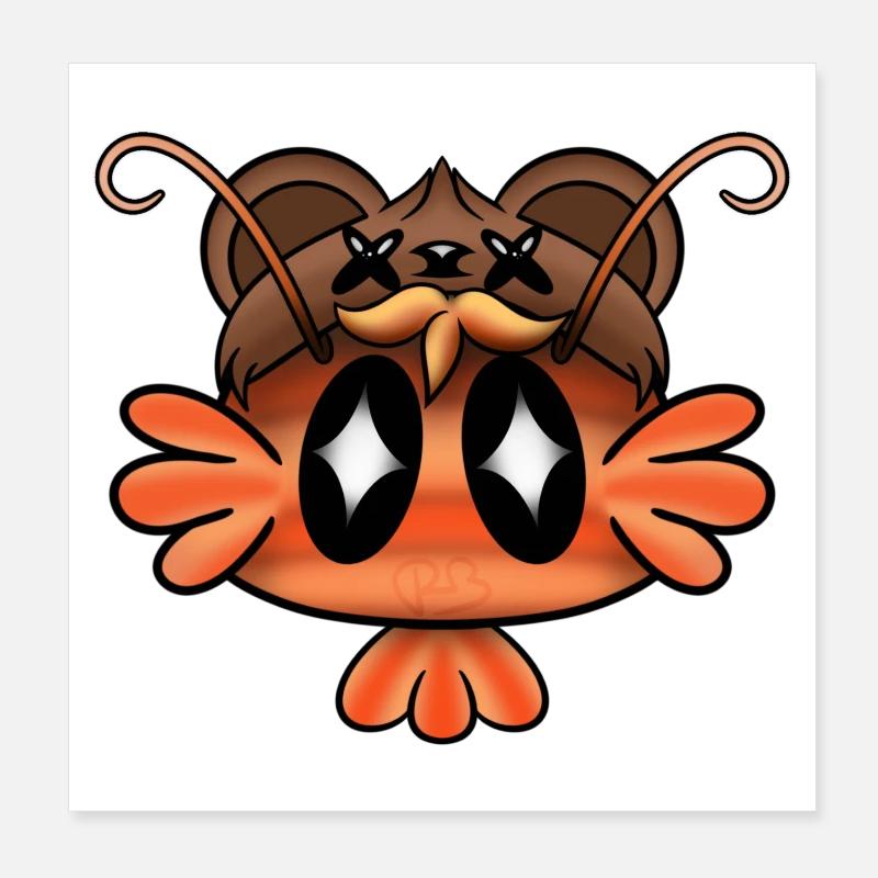 Shrimp with a bear's cap Poster 8" x 8" (20x20 cm)