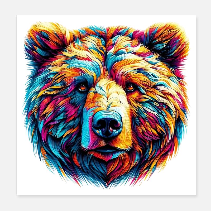 Bear Poster 8" x 8" (20x20 cm)