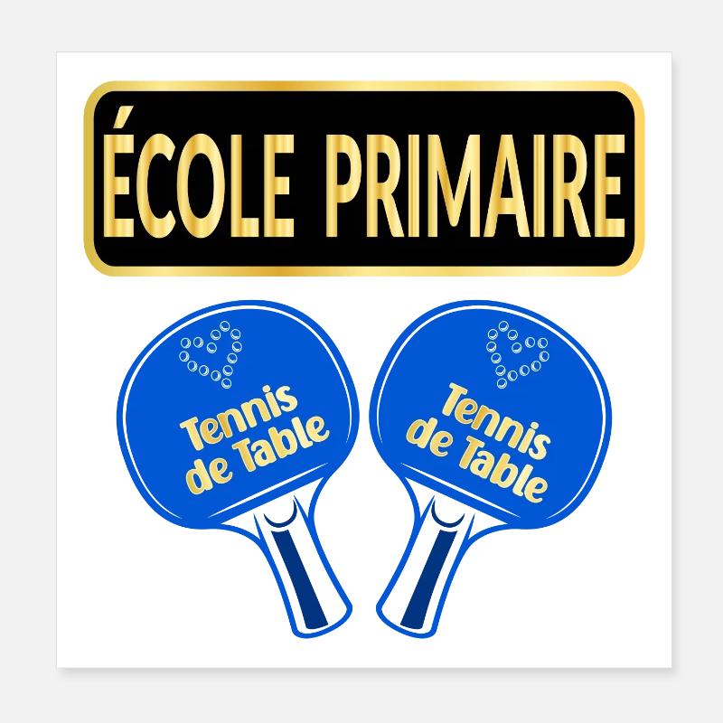 École Primaire - Tennis de Table Poster 20 x 20 cm