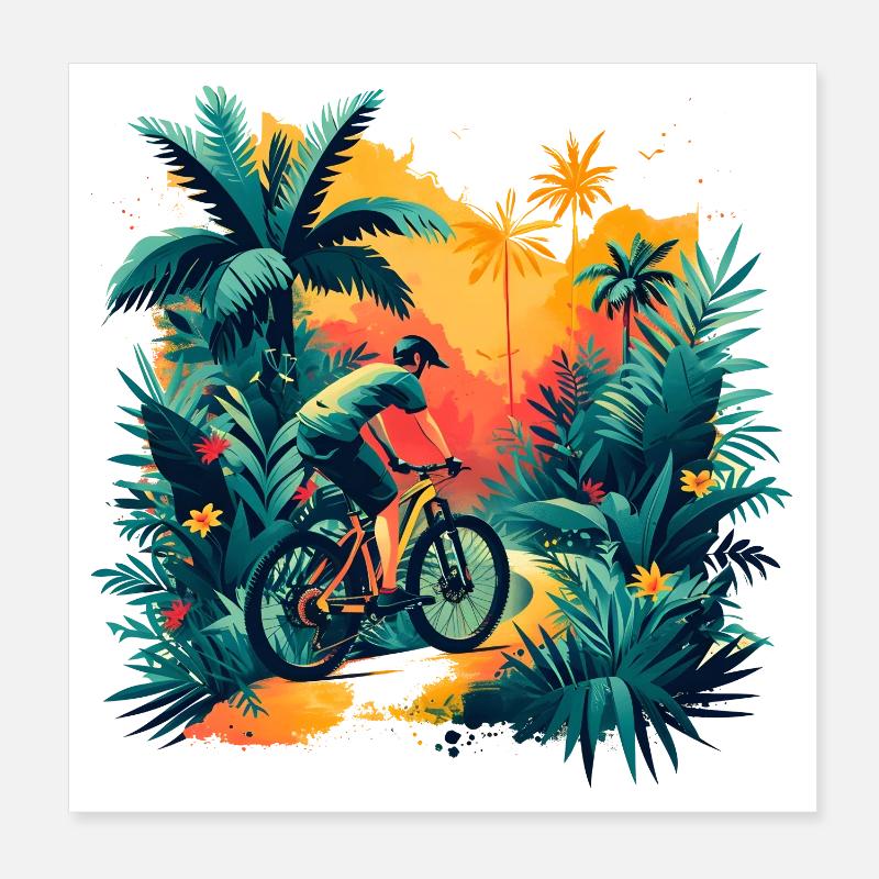 Radfahrer Poster 20x20 cm