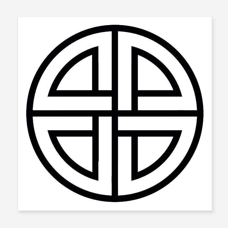 Schwarzer Schildknoten Poster 20x20 cm