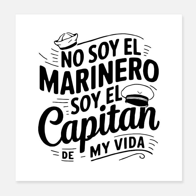 Capitaine de ma vie - Poster 20 x 20 cm - blanc