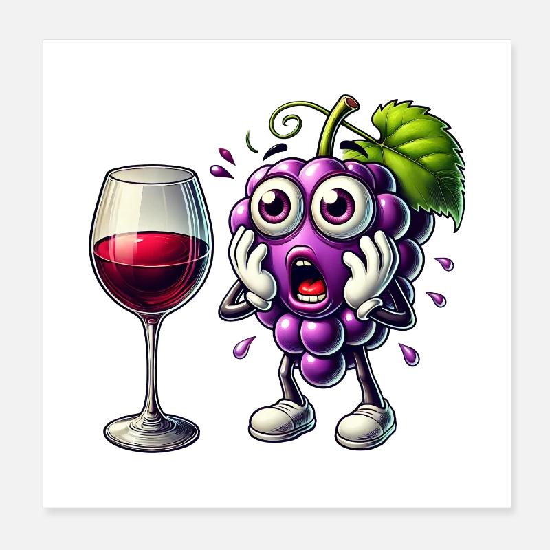 Motif amusant de raisin de cuve Poster 20 x 20 cm