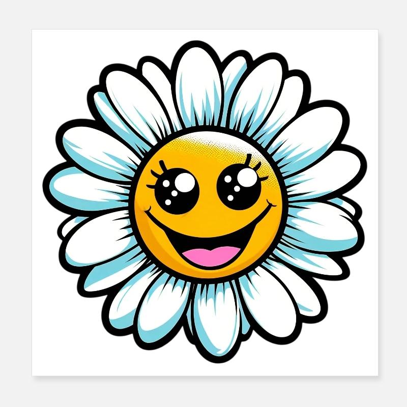 Daisy Poster 8" x 8" (20x20 cm)