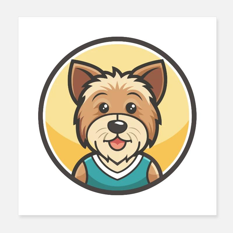 Sporting Lucas Terrier Chien Race Dessin animé Kawaii Poster 20 x 20 cm